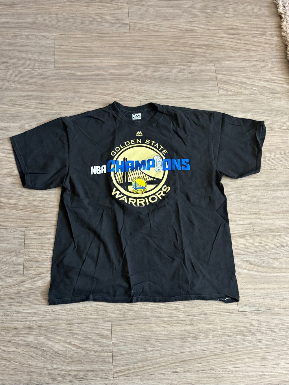 Majestic Golden State Warriors Black & Yellow NBA Champions Tee